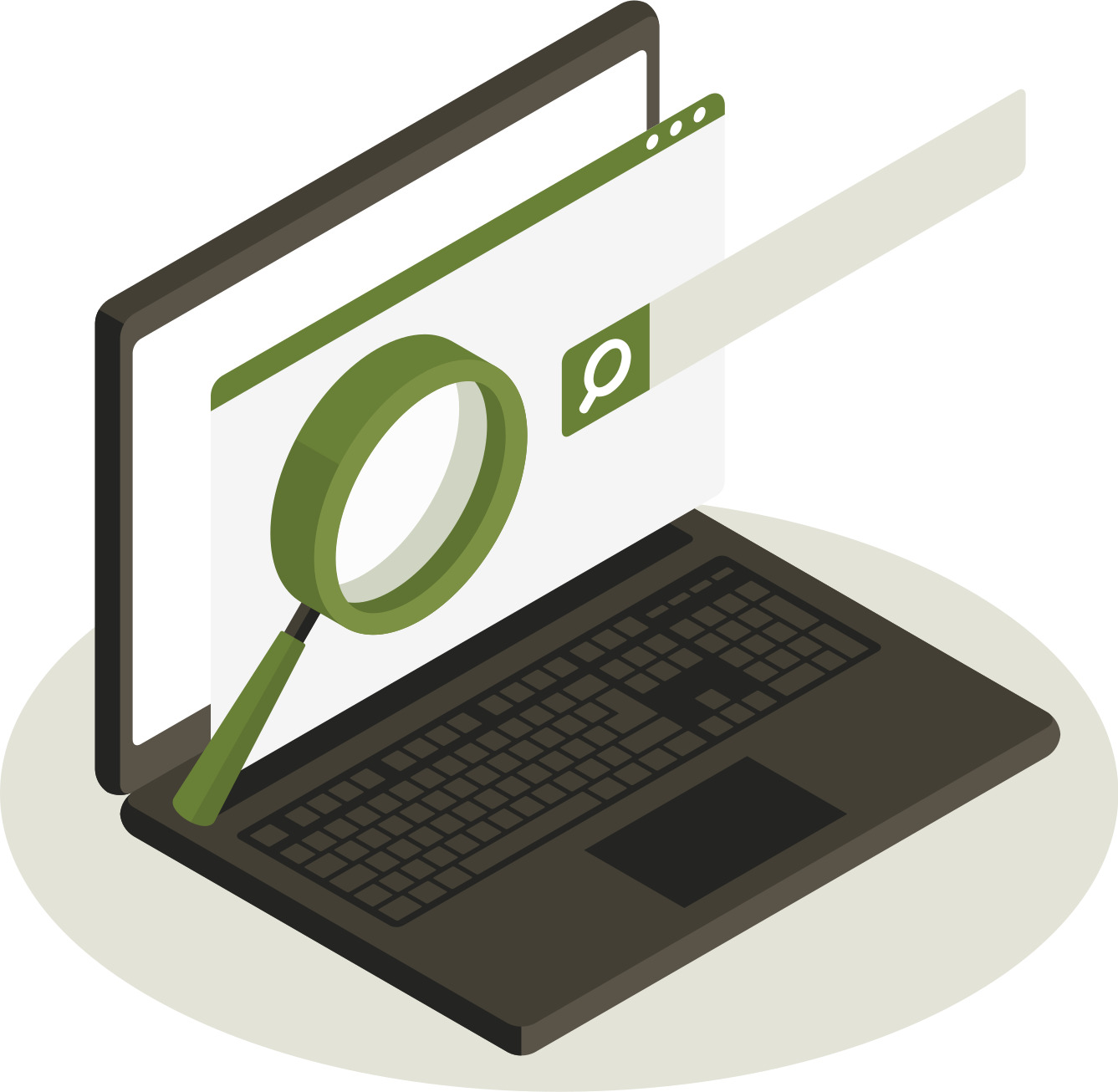 Lokalni SEO optimizacija sa laptopom i lupom za pretragu